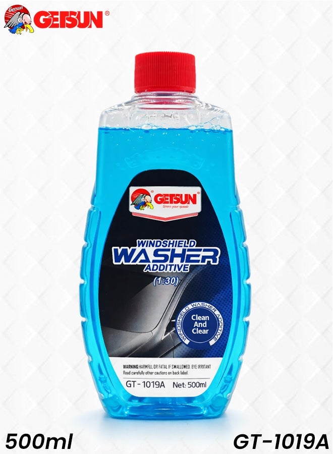 GETSUN Windshield Washer Additive 500ml GT-1019A Concentrated Dilution 30x Car Glass Cleaner Streak Free Bug Dirt Grime Removal Anti Freeze -25C Wiper Protection Hard Water Deposit Prevention All Season Deep Cleaning Safe on Paint and Glass SUV - Image 1